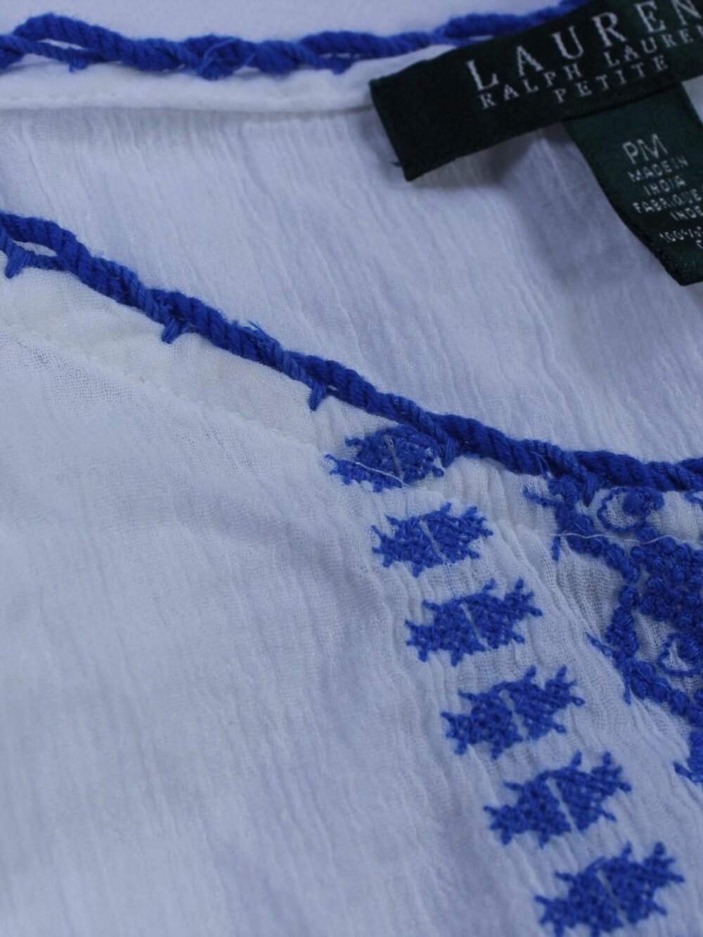 Lauren Ralph Lauren Blouse – Embroidered Boho Style – Sleeveless – Size M - Picture 5 of 7
